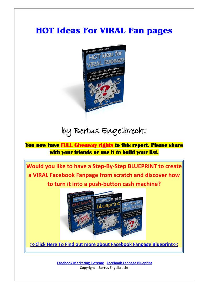 The Ultimate eBook on Creating Viral Facebook Fan Pages for Profits