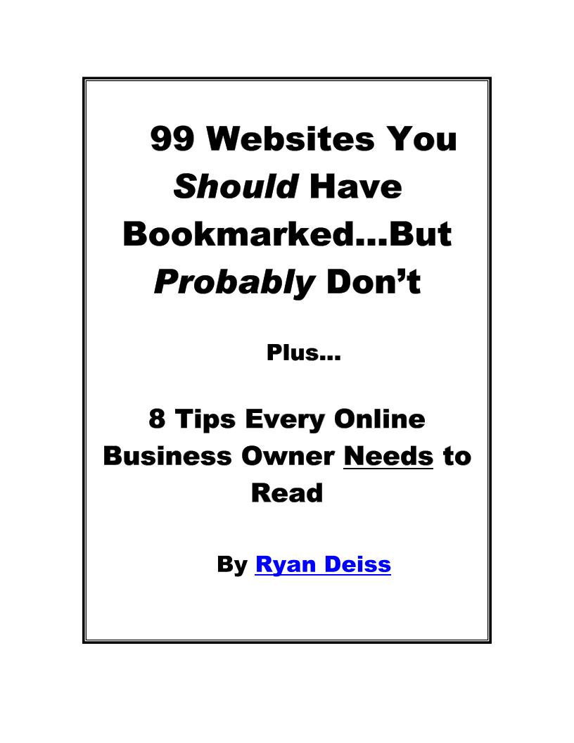Discover the Essential eBook: 99 Websites Every Business Owner Needs Bookmarked