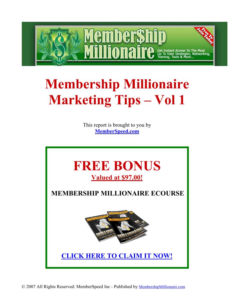 Discover the Ultimate Secrets of Successful Membership Sites eBook