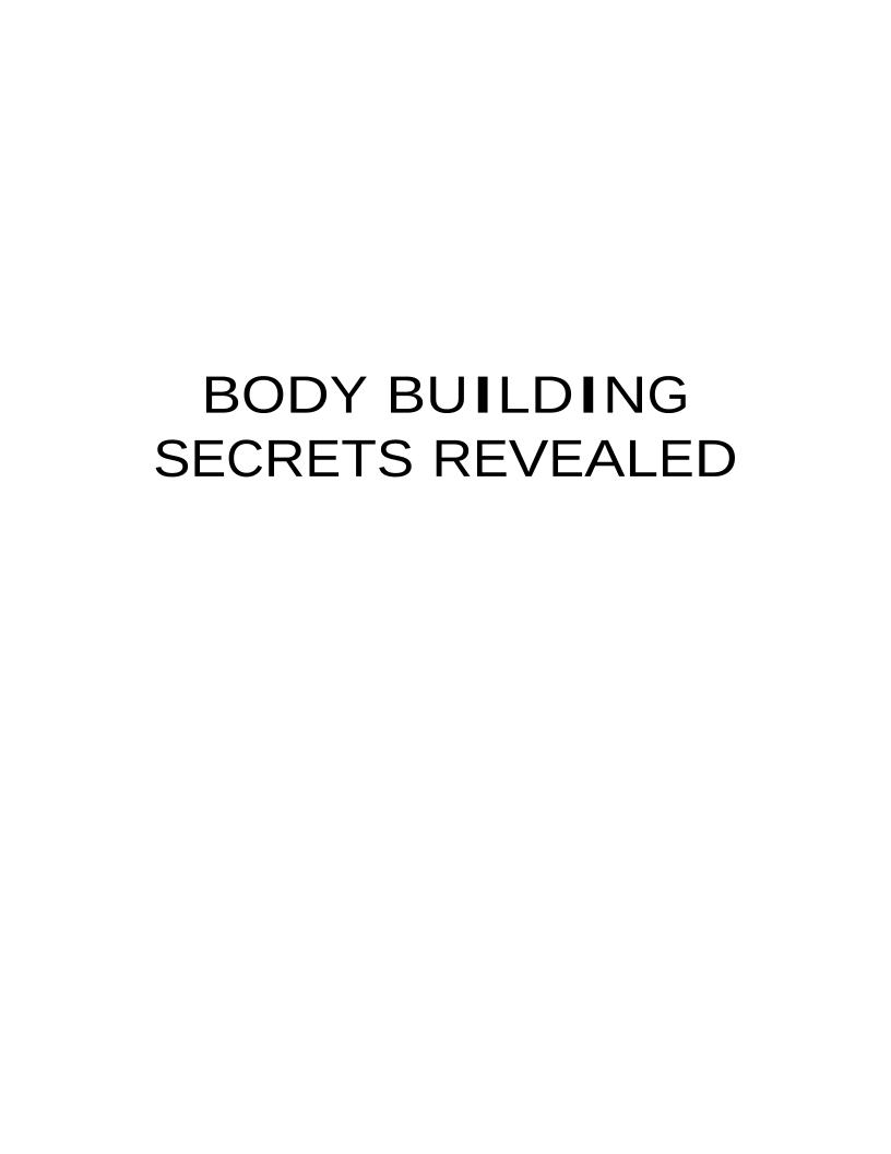 Discover the Ultimate Body Building Secrets Revealed eBook Guide