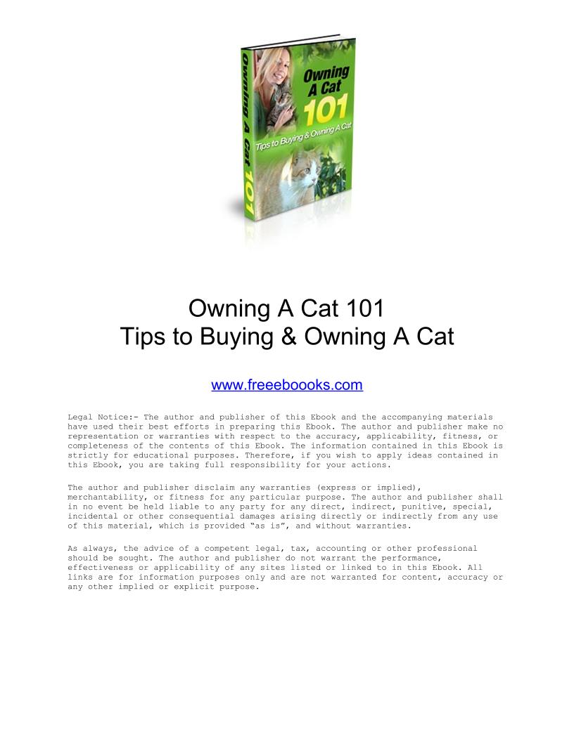 Essential eBook Guide to Owning and Caring for Cats