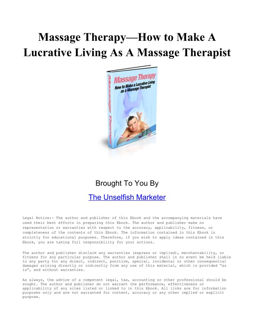 Unlock Lucrative Success in Massage Therapy: The Essential eBook Guide