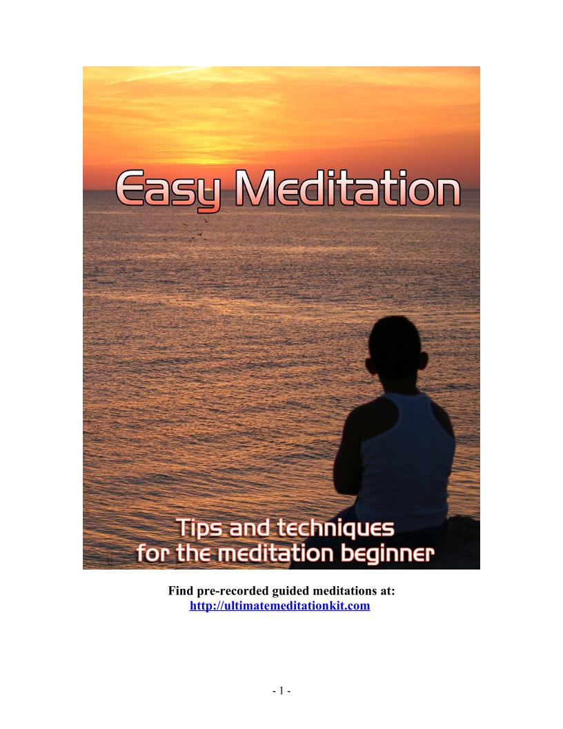 The Easy Meditation eBook: Simple Techniques for Inner Peace