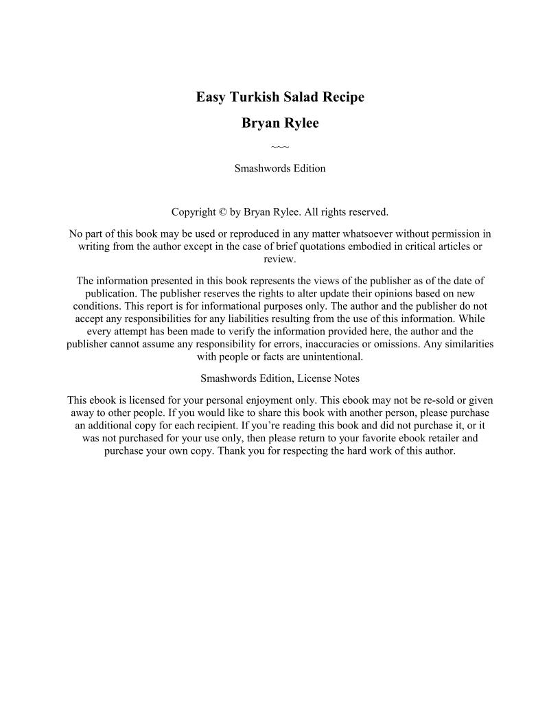 Discover Turkish Salads: An Essential eBook Recipe Guide