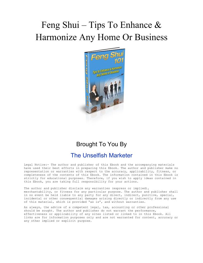 Feng Shui eBook: Transform Your Home and Business with Harmony