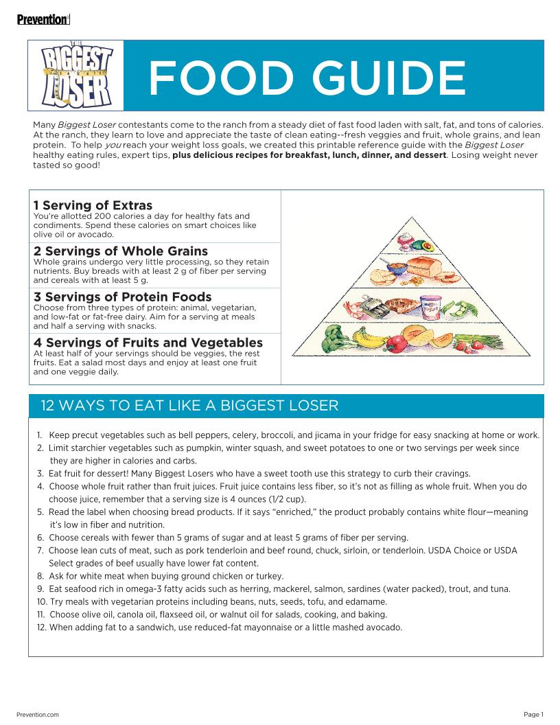 The Ultimate Biggest Loser eBook: Your Guide to Healthy Recipes and Weight Loss