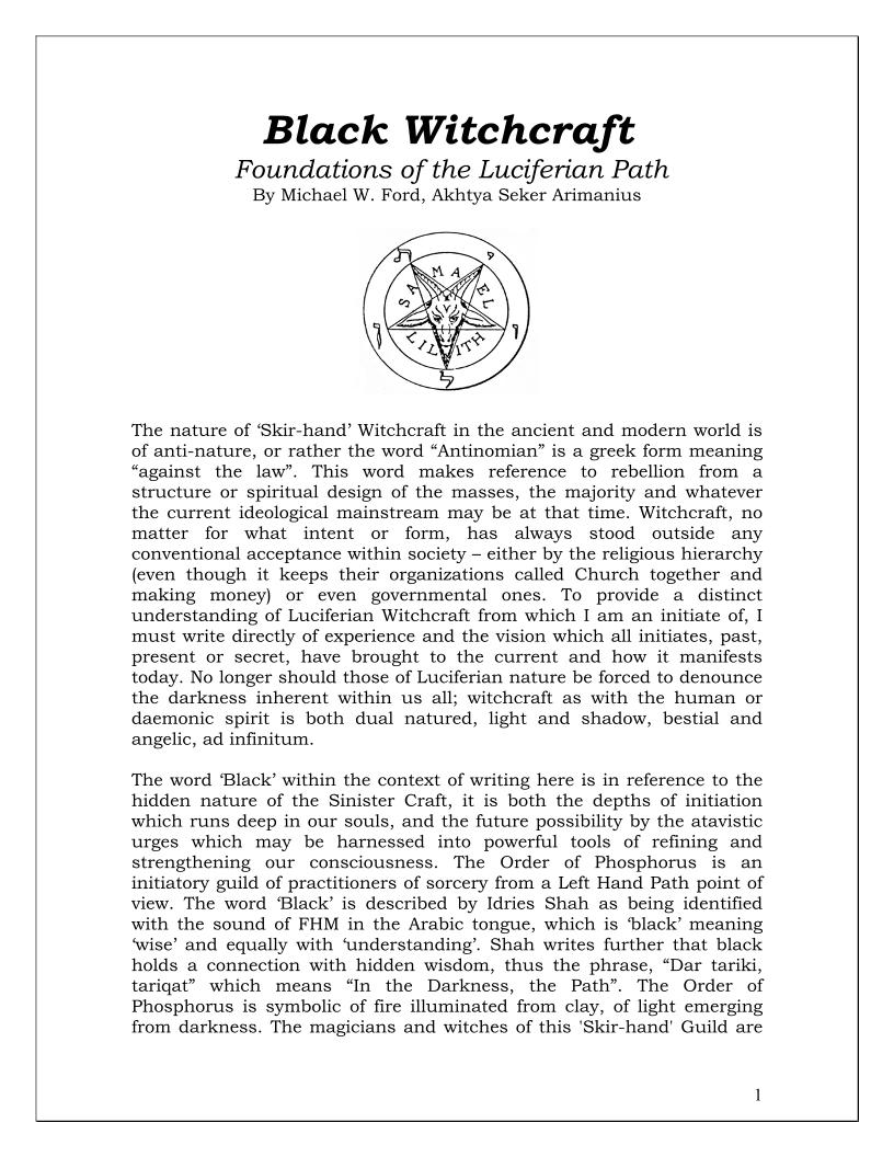 Discover the eBook on Black Witchcraft and Foundations of the Luciferian Path by Michael W. Ford