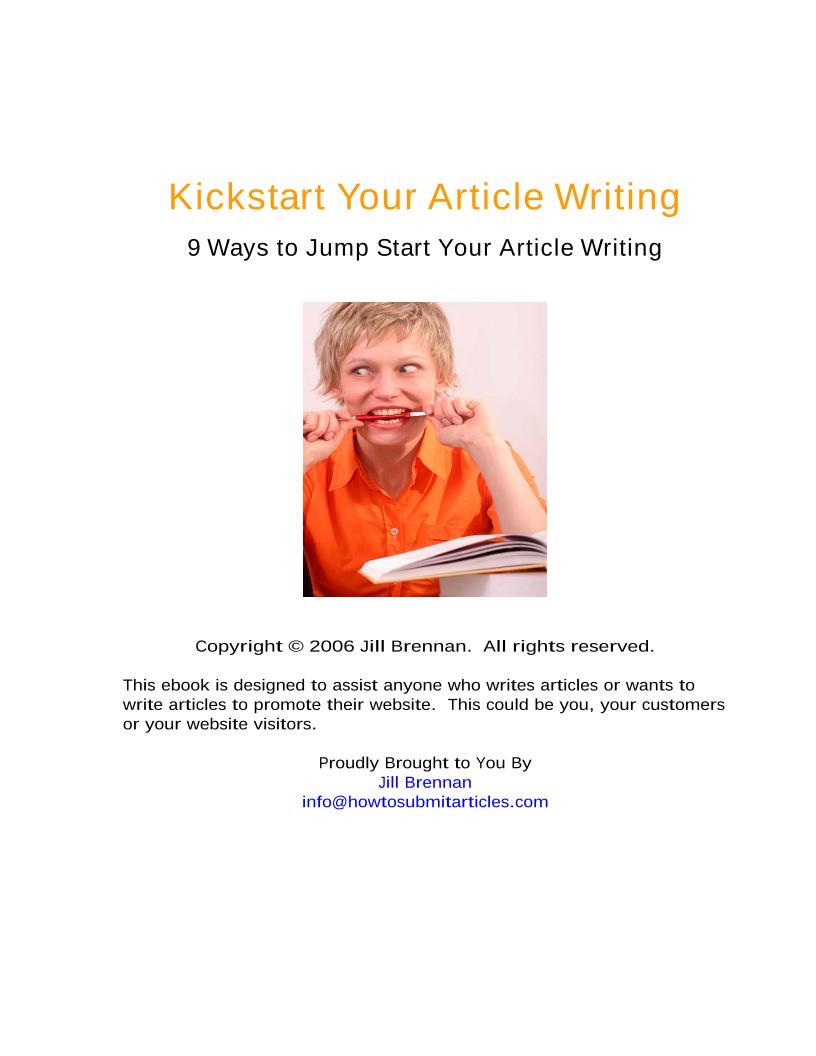 eBook: Kickstart Your Article Writing Journey with 9 Proven Strategies
