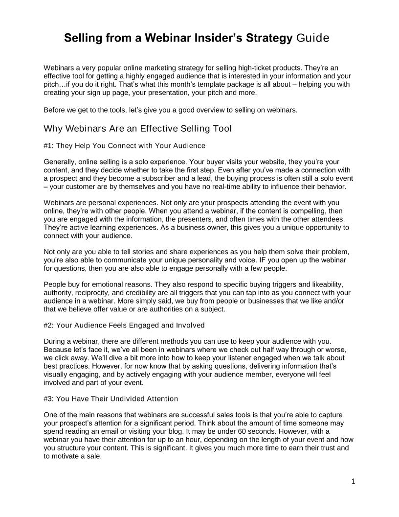 Unlock Webinar Sales Secrets: The Ultimate eBook Guide for High-Ticket Products