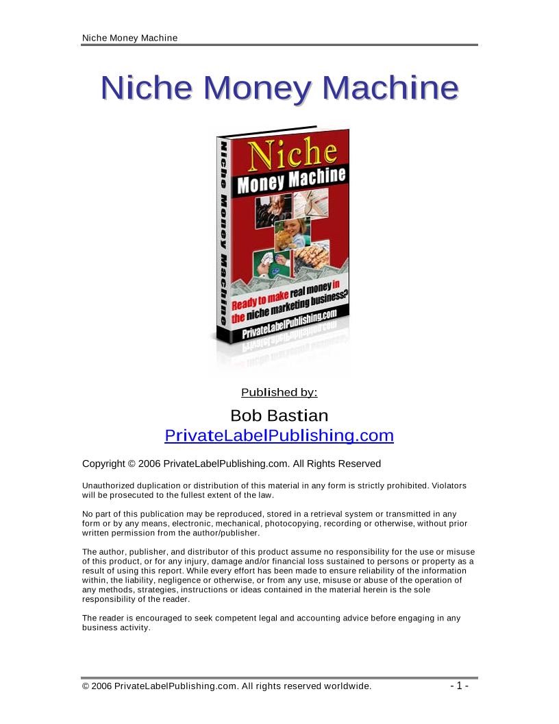 Unlock Niche Money Machine Secrets with This Ultimate eBook Guide