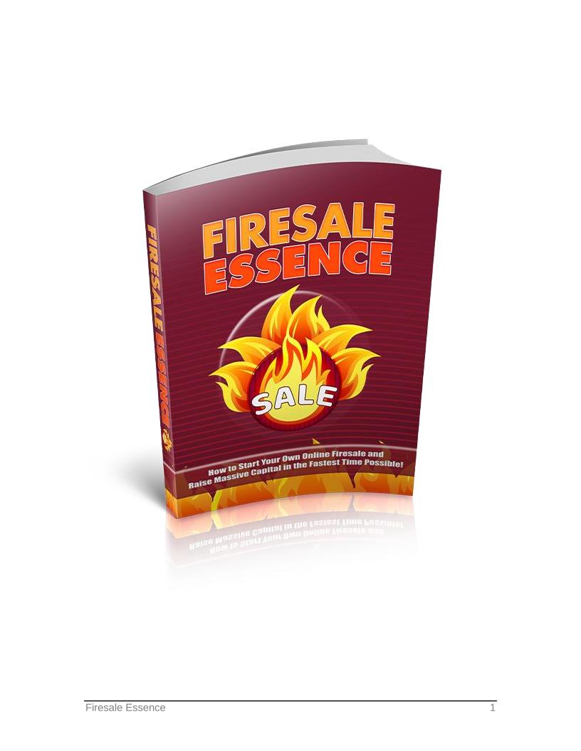 Firesale Essence: The Ultimate eBook for Quick Cash Through Online Sales