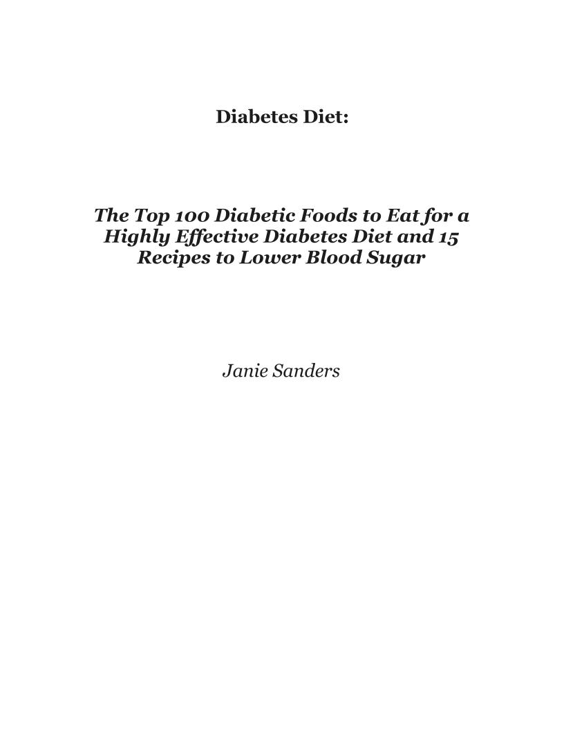 Essential eBook: Top 100 Foods and Recipes for Diabetes Management