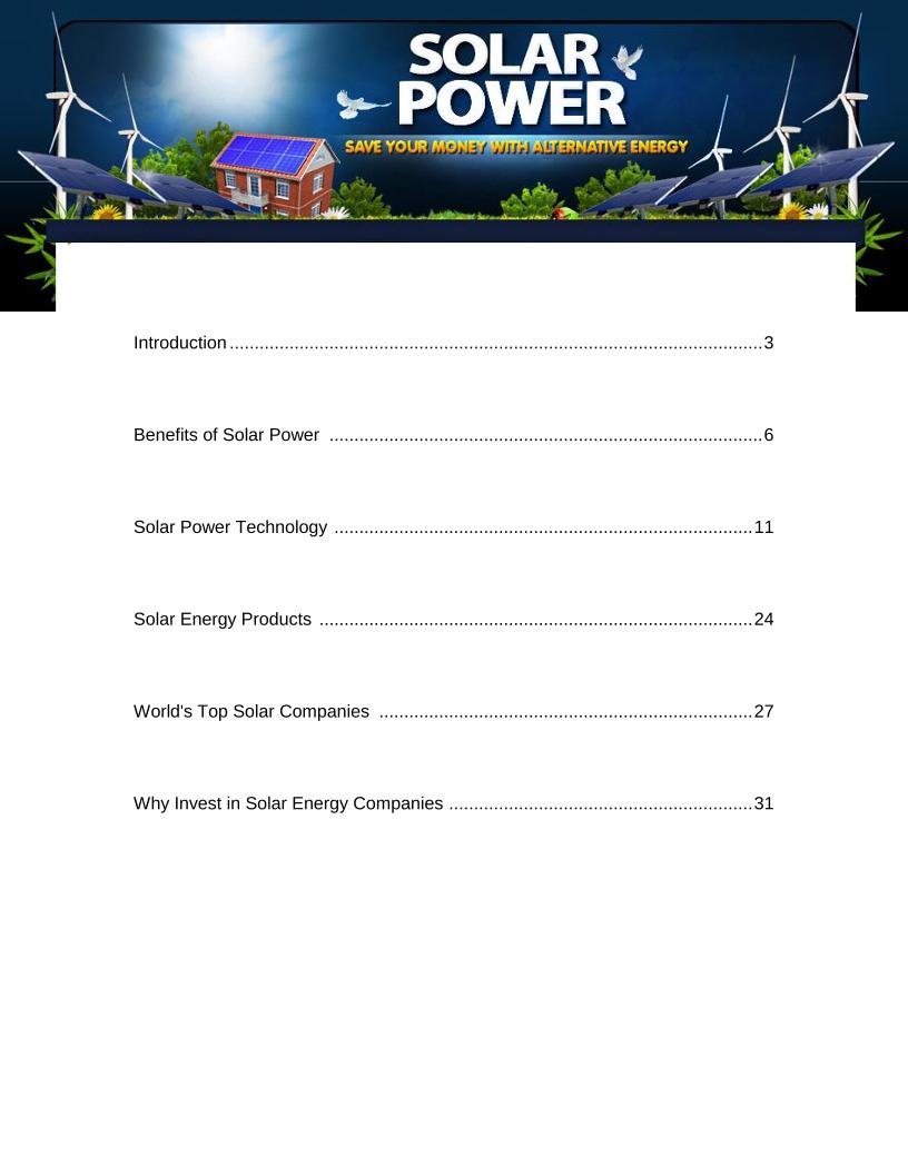The Ultimate eBook Guide to Solar Power and Sustainable Energy