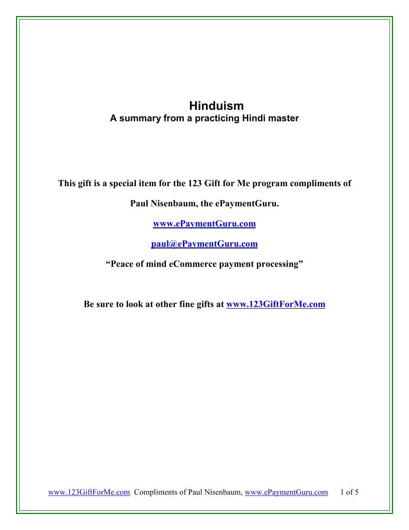 Discover the Eternal Wisdom of Hinduism eBook: A Journey into Ancient Spirituality