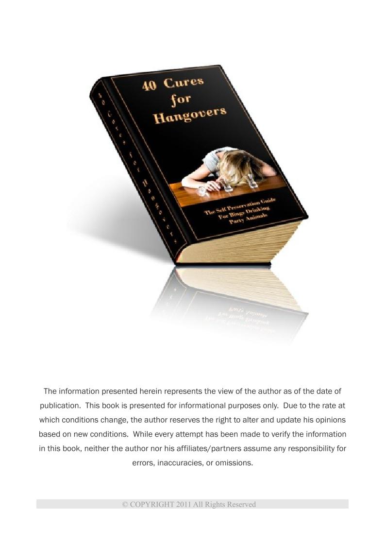 The Ultimate Hangover Remedies eBook: Beat the Aftermath Fast