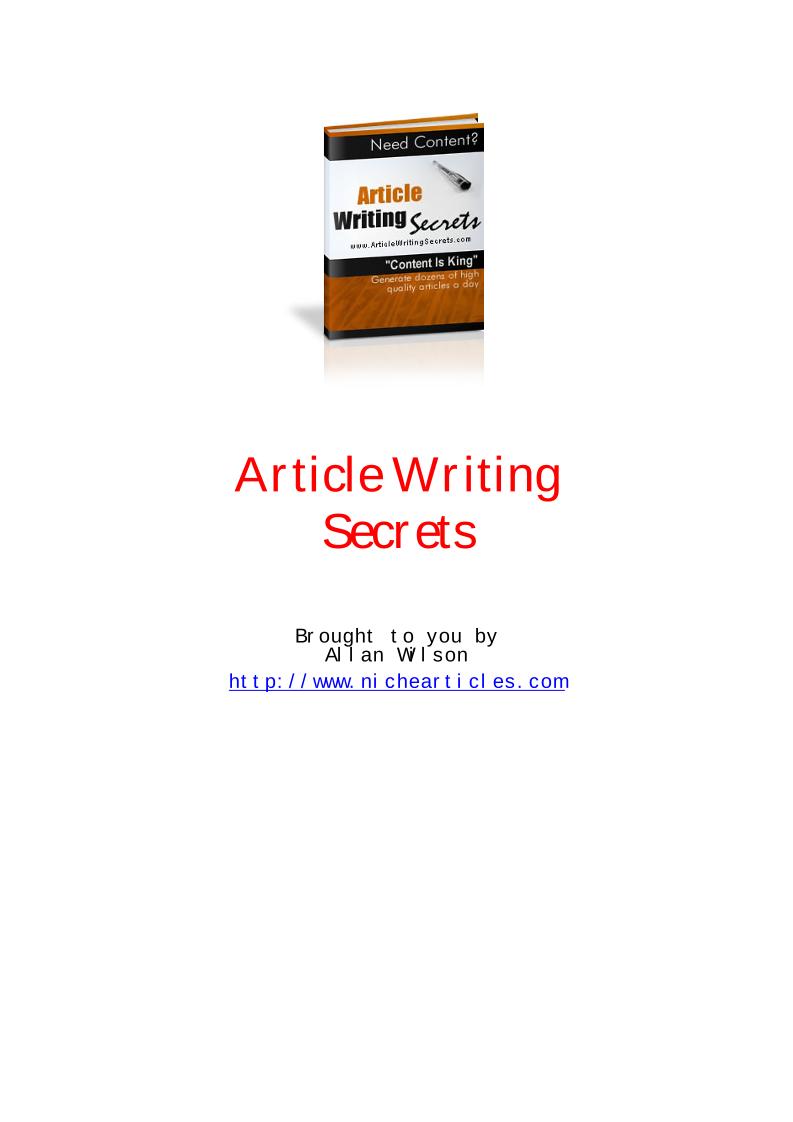 Master Article Writing Secrets eBook for Online Income Generation