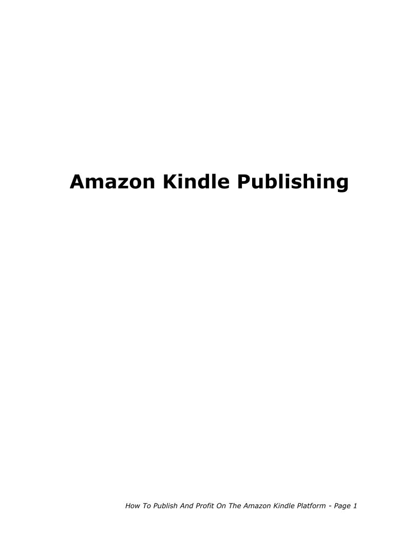 Master the Art of Publishing and Profiting with Kindle eBook