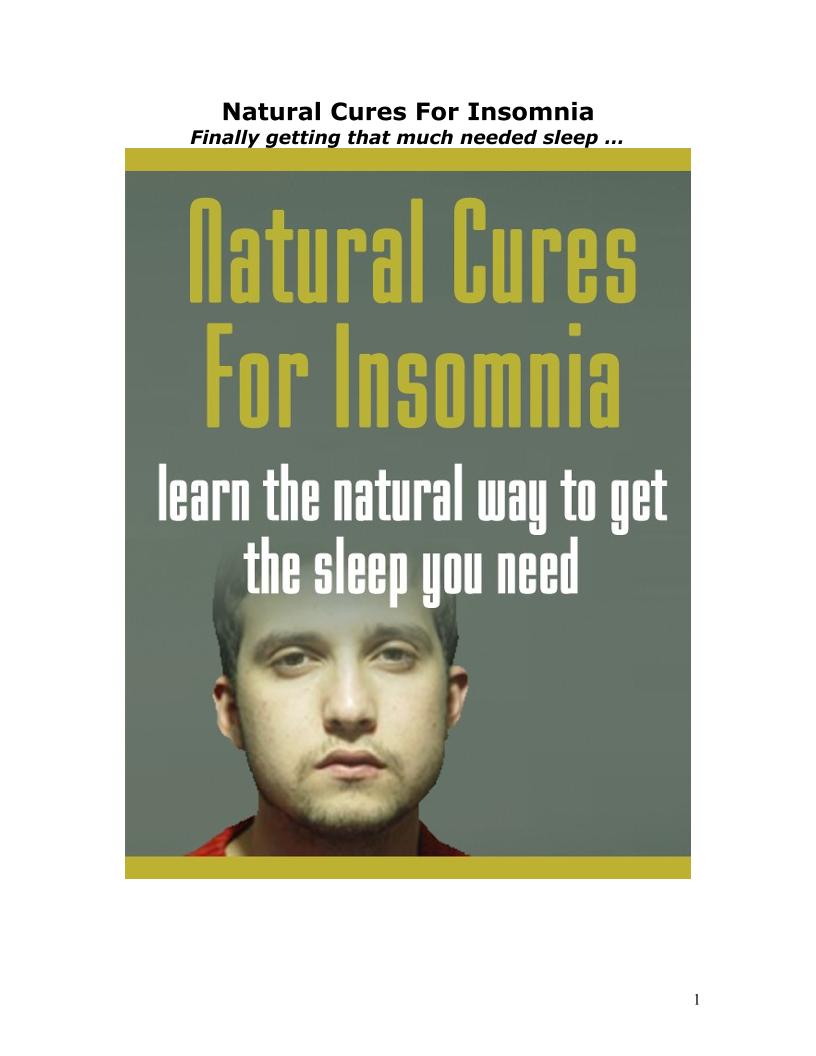 Discover the eBook on Natural Cures for Insomnia and Sleep Better