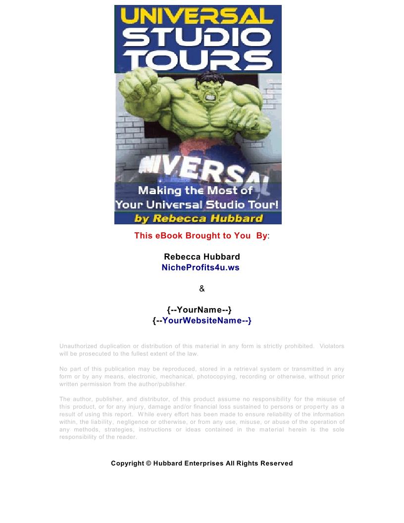 Explore Universal Studios Hollywood: The Ultimate eBook Adventure Guide