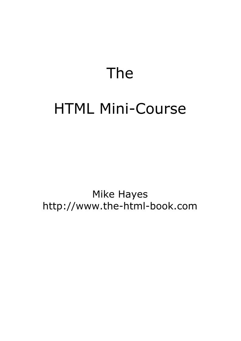 Discover the Essentials of HTML with This Comprehensive eBook Mini-Course