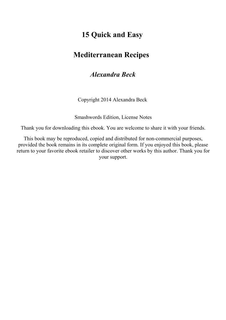 Discover the eBook: 15 Quick and Easy Mediterranean Recipes Guide