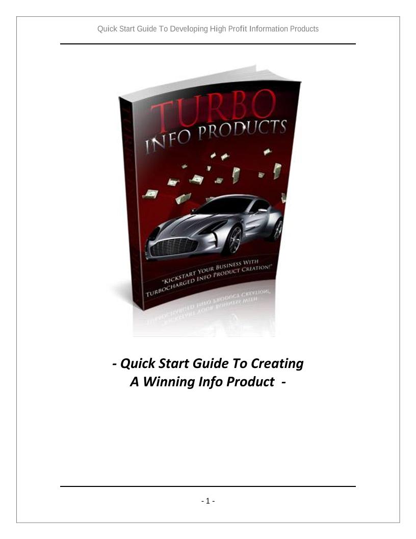 Turbo eBook Mastery: Quick Start to High-Profit Info Products