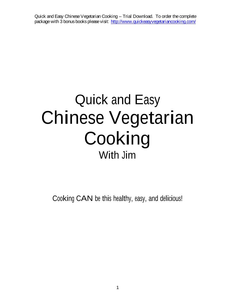 Explore the eBook: Quick, Easy, and Delicious Chinese Vegetarian Recipes