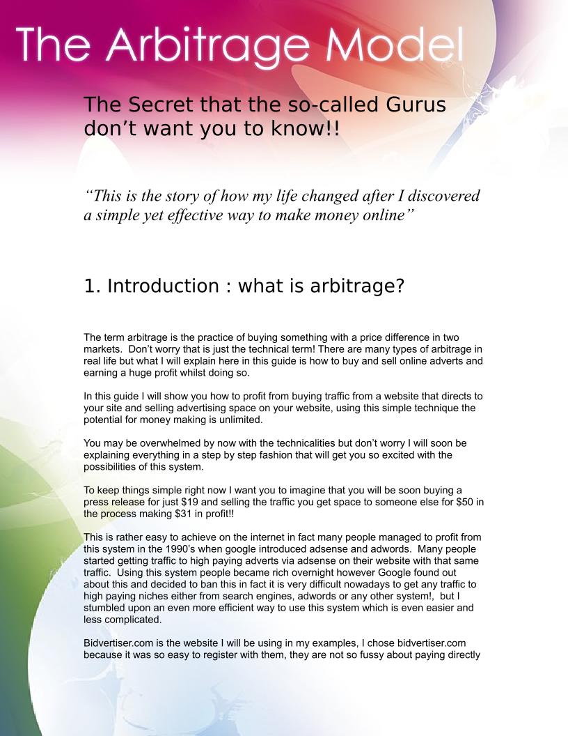 The Secret eBook Guide to Online Arbitrage Profits