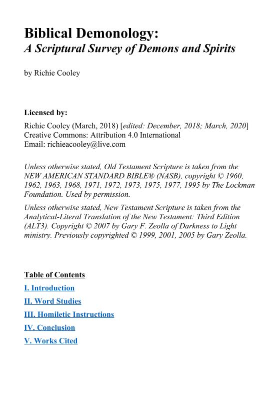 eBook: Biblical Demonology – Unveiling Demons and Spirits Scripturally