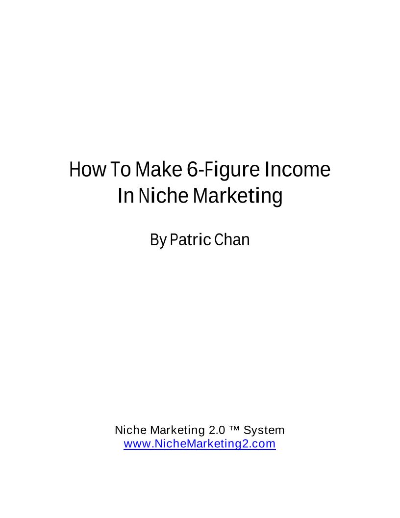 Discover the eBook Secrets to Achieving 6-Figure Income in Niche Marketing