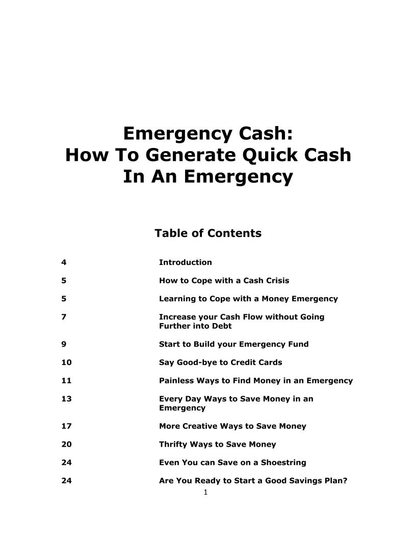 Emergency Cash eBook: Quick Strategies for Financial Survival