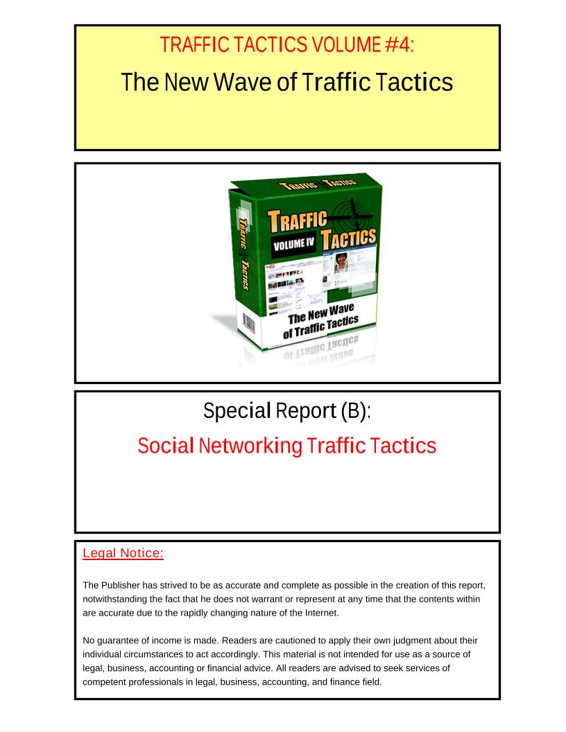 Unlock the Power of Social Networking: The Ultimate eBook on Traffic Tactics