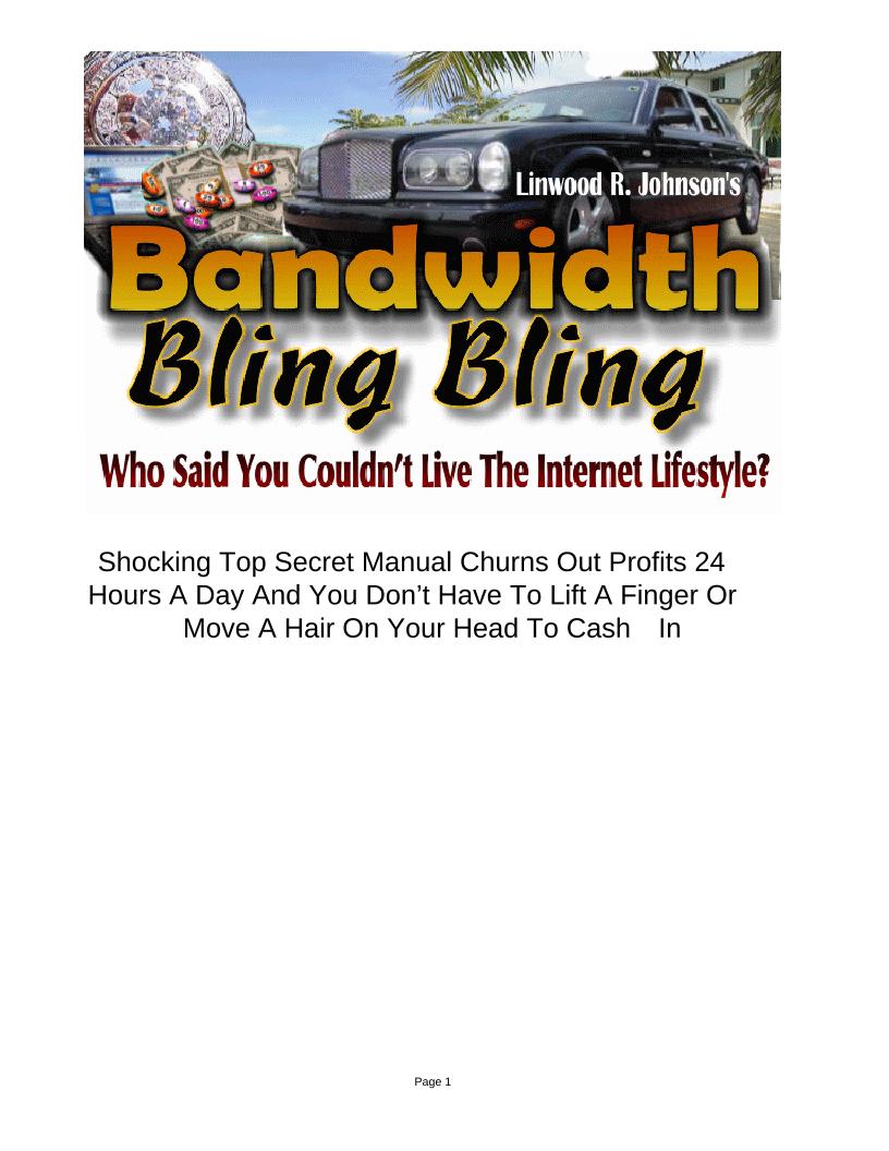 Unlock Bandwidth Bling Bling eBook: Secrets to Effortless Online Wealth