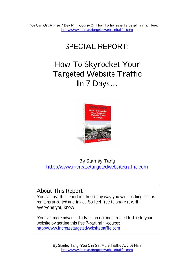 eBook: Skyrocket Targeted Website Traffic in 7 Days