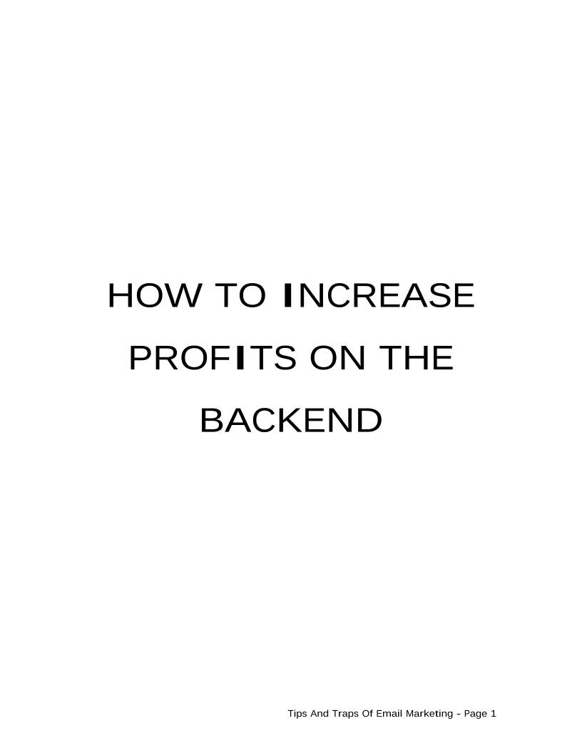 Discover Proven Tips for Boosting Backend Profits with Email Marketing eBook