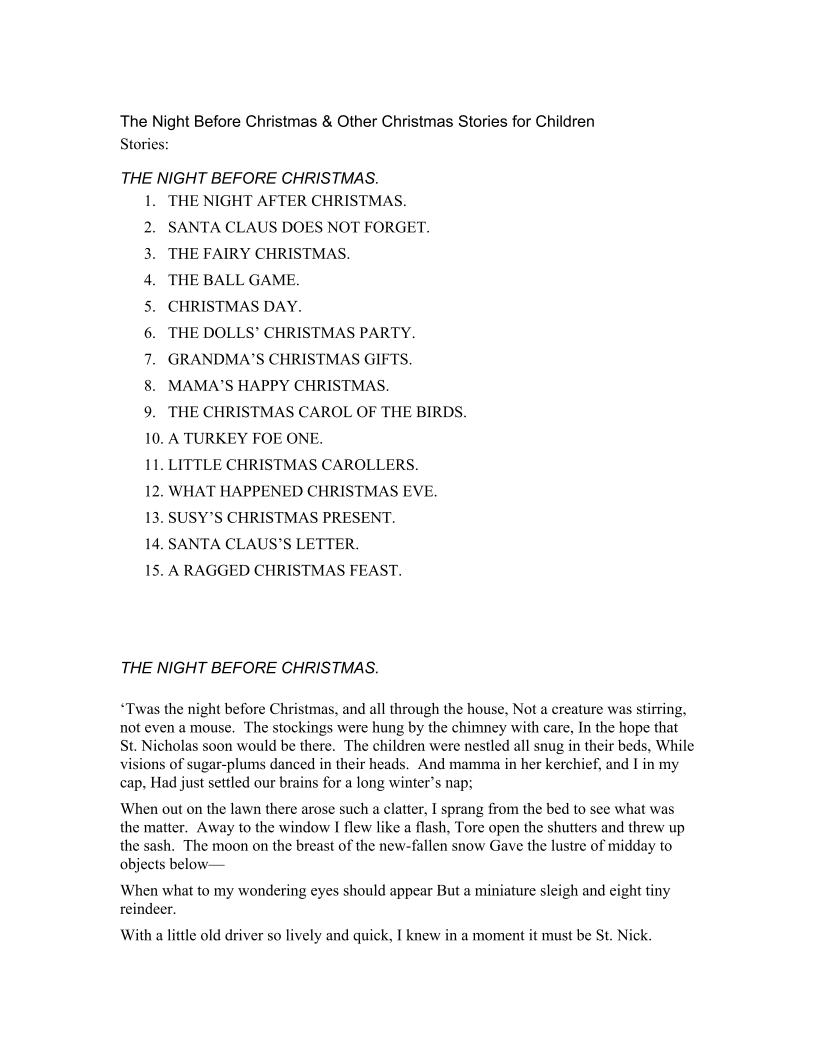 eBook: Timeless Christmas Tales – The Night Before Christmas and More