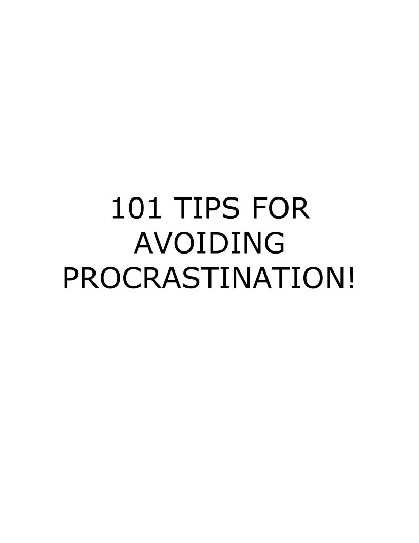 eBook: 101 Essential Tips to Overcome Procrastination Effectively