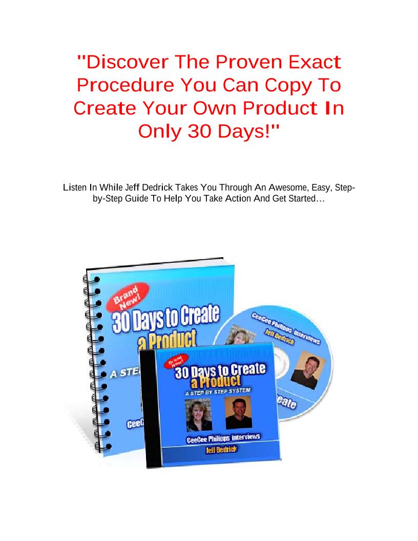 eBook: Create Your Own Product in 30 Days Easily