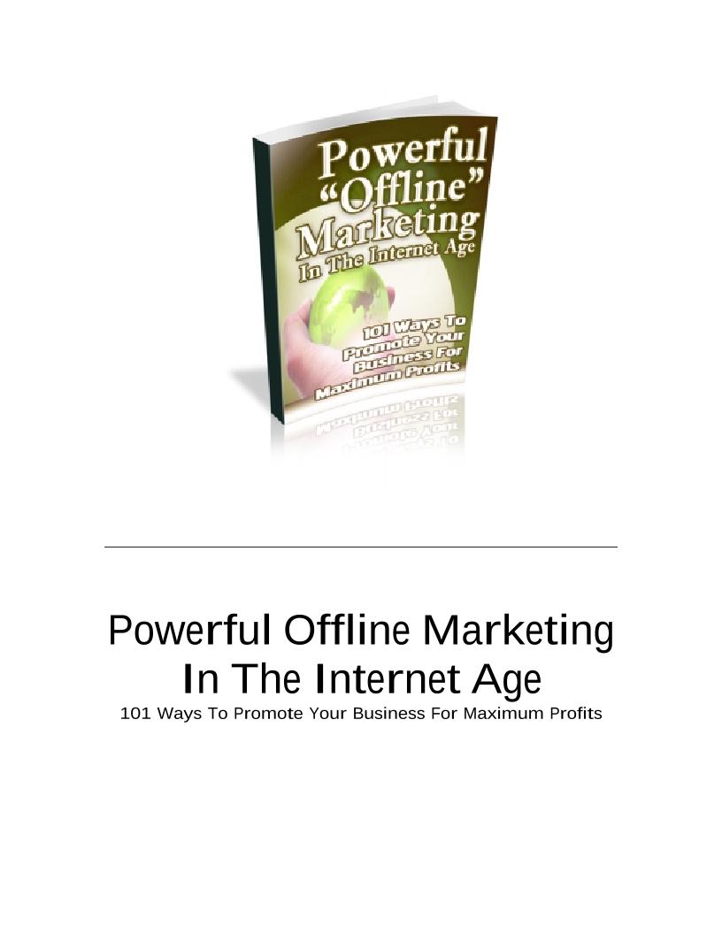 Unlock 101 Proven Strategies in this Offline Marketing eBook for Massive Profits