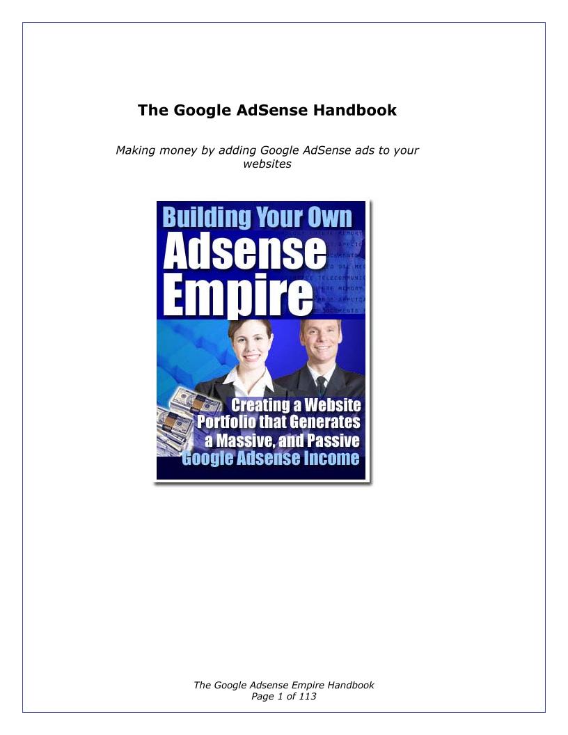 The Ultimate Google AdSense eBook Guide for Home Business Success