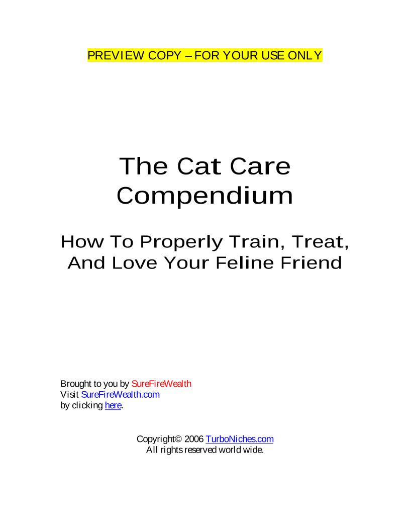 The Ultimate eBook Guide to Cat Care and Breeds