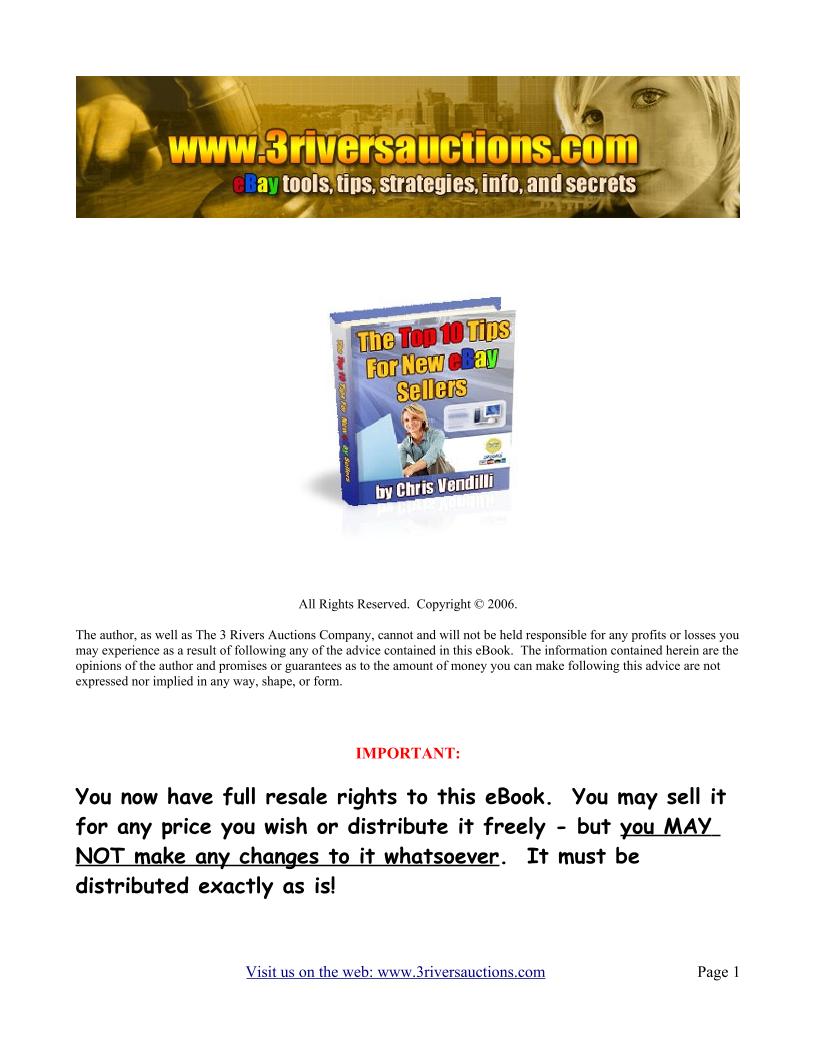 The Ultimate eBay Selling Strategies eBook
