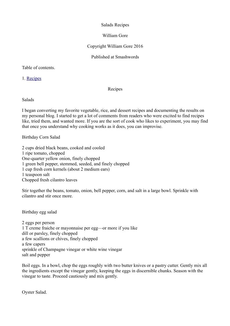 Delicious Salad Recipes eBook: A Collection of Tasty and Easy Salads