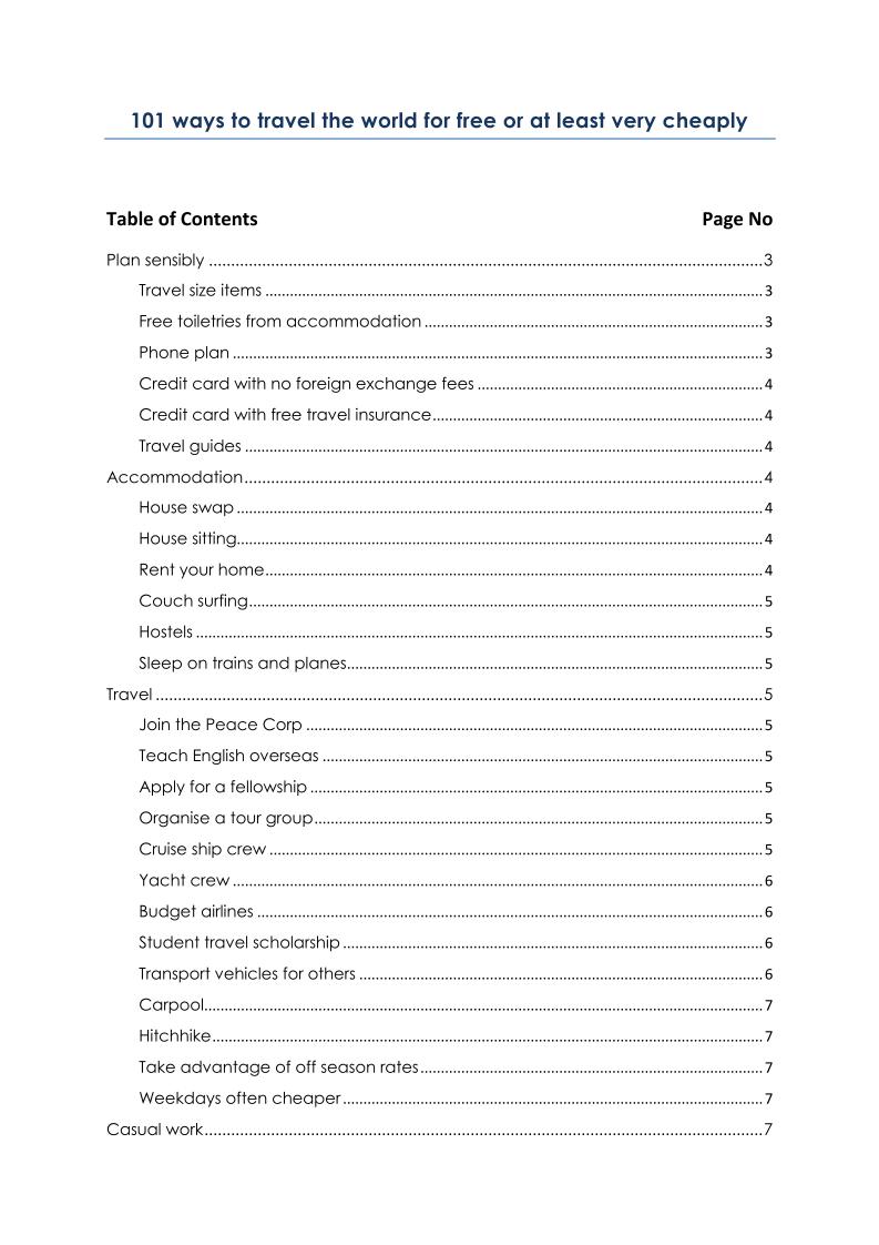 eBook: 101 Smart Strategies for Budget World Travel Adventures