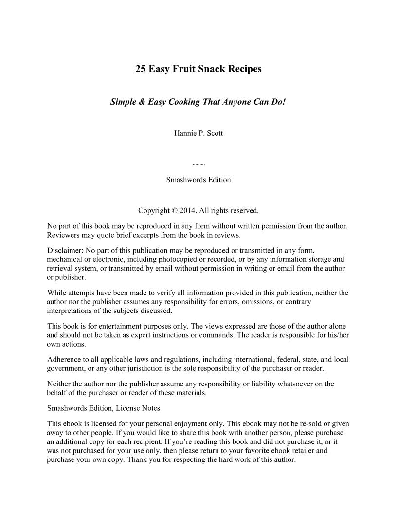 eBook: 25 Fun and Simple Fruit Snack Recipes for Healthy Snacking