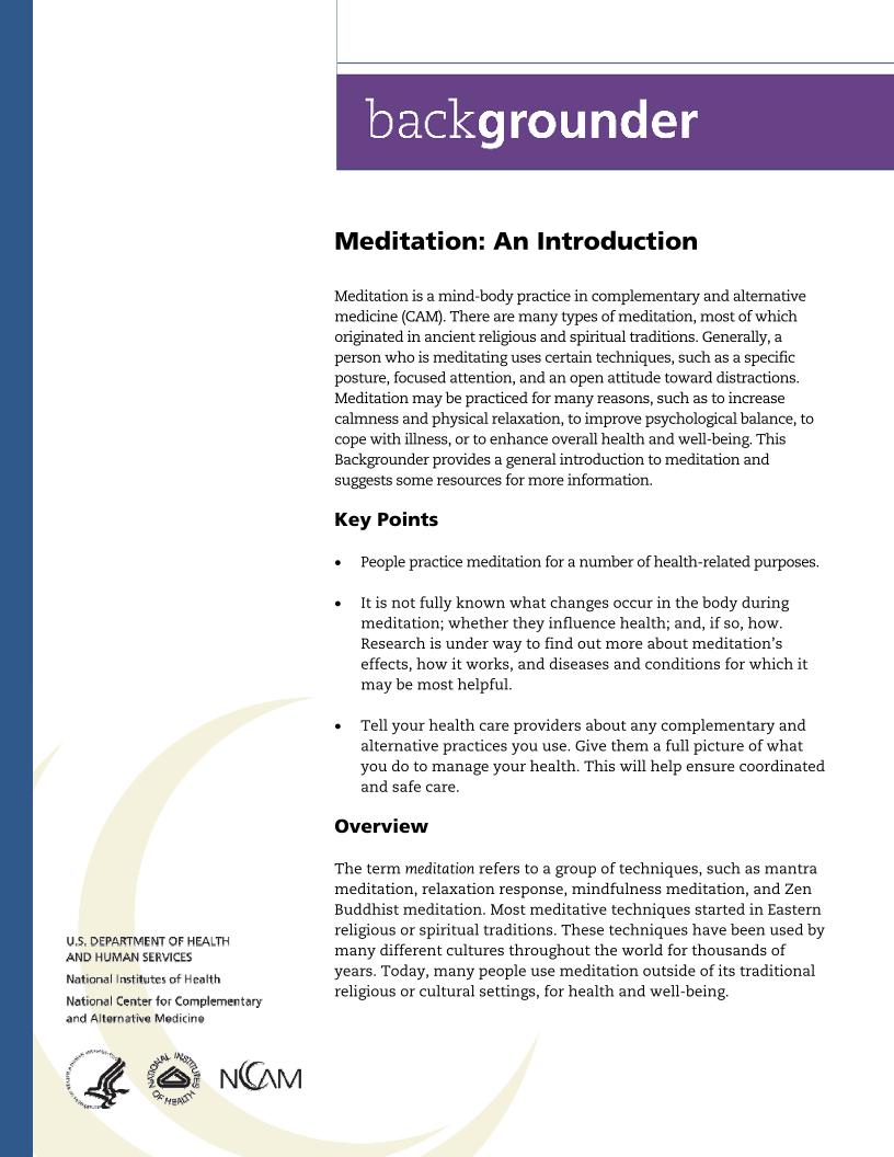 eBook Guide to Meditation: An Introduction for Mindful Living