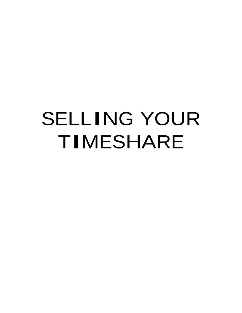 The Essential eBook Guide to Selling Timeshares Wisely