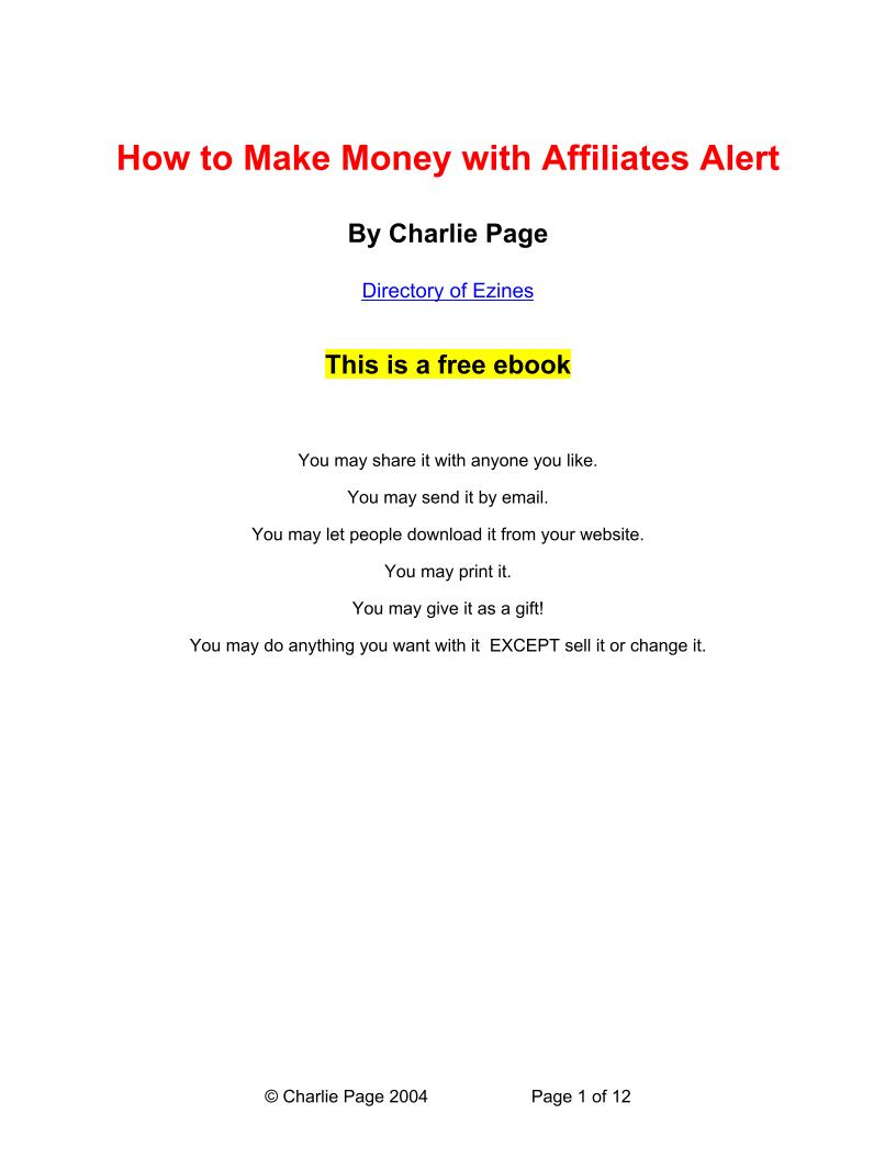 Ultimate eBook Guide to Making Money with Affiliate Alerts