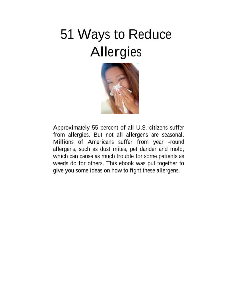 eBook: 51 Essential Strategies to Combat and Reduce Allergies Naturally