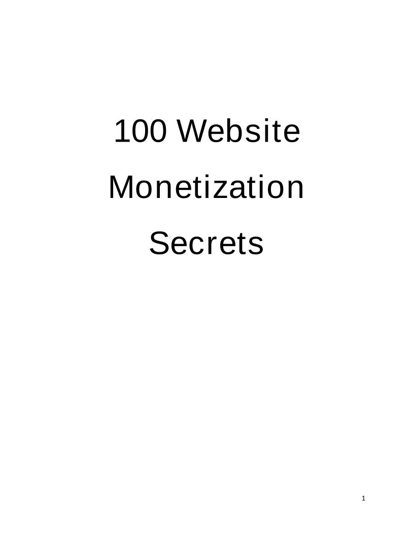 Unlock 100 Proven Website Monetization Secrets with This Essential eBook